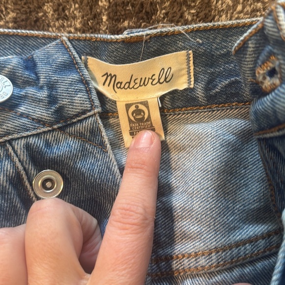 Madewell Blue Distressed Jean Shorts - Picture 2 of 4
